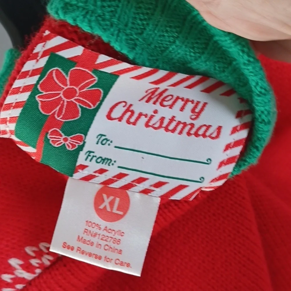 Christmas Sweater Vest XL Red Green Holiday Design Rudolph, 23